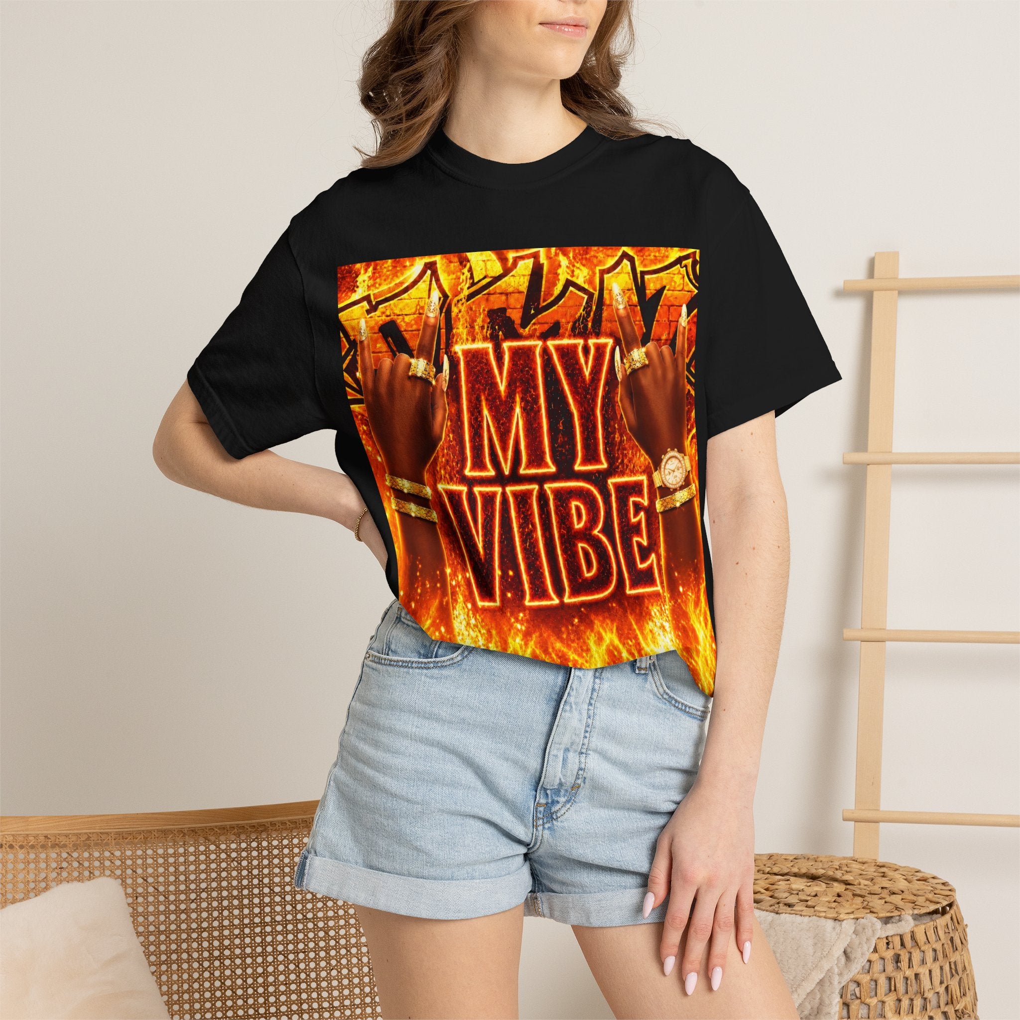 🔥 Women's Premium Vibe Flame Graphic T-Shirt 🔥